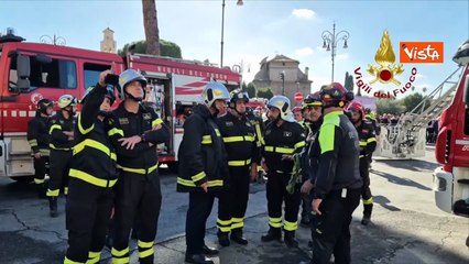 Crollo Torre dei Conti, ecco la squadra dei Vigili de Fuoco impiegata nei soccorsi ai Fori Imperiali