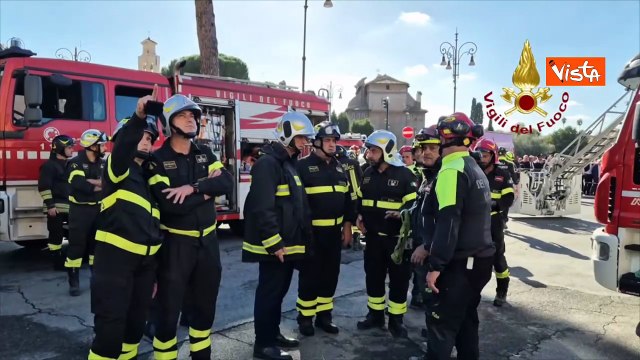 Crollo Torre dei Conti, ecco la squadra dei Vigili de Fuoco impiegata nei soccorsi ai Fori Imperiali
