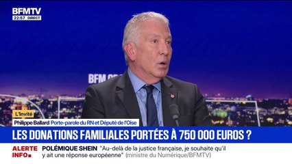 Donations familiales: "On est pour la transmission et l'enracinement", explique Philippe Ballard, porte-parole du RN