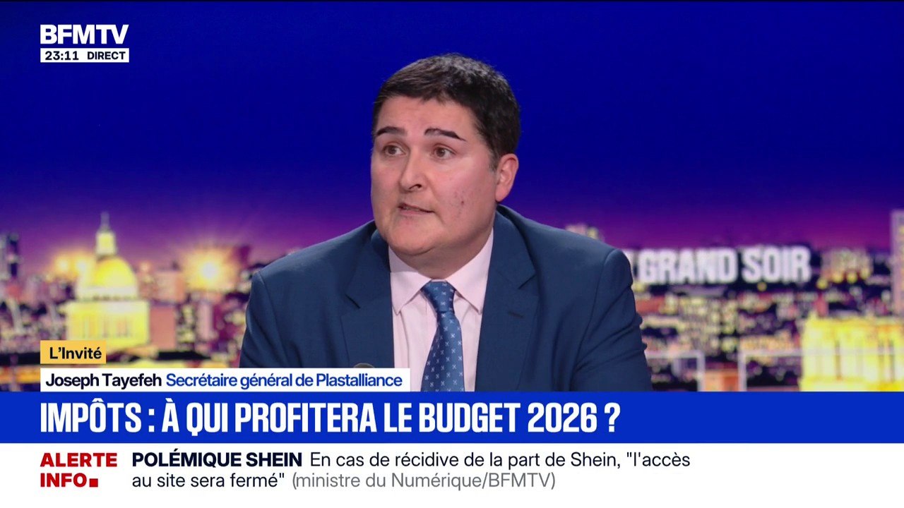 "Ce qui nous inquiète [dans ce budget], c'est de fiscaliser les salaires des apprentis, dans le cadre du budget de la sécurité sociale", indique Joseph Tayefeh, secrétaire général de Plastalliance
