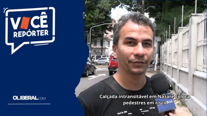 Calçada intransitável em Nazaré coloca pedestres em risco