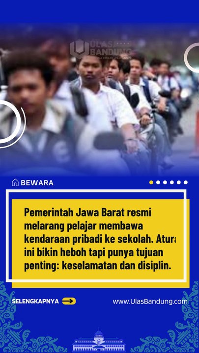 Kebijakan Baru Jabar: Pelajar Dilarang Bawa Motor ke Sekolah