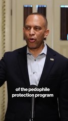 Trump and Mike Johnson slammed by Jeffries for ‘running a pedophile protection program’