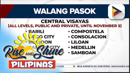 Mga bayan sa Visayas at Mindanao, walang pasok dahil sa epekto ng Bagyong #TinoPH