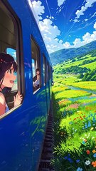 Sunlit Countryside Train