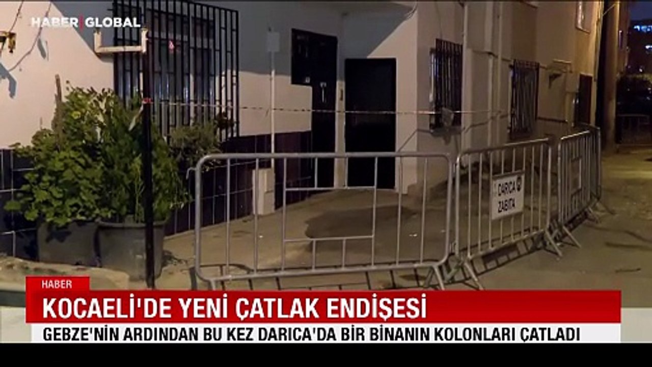 Kocaeli'de dehşet: Bir binanın kolonları çatladı, aileler korkuyla kaçtı