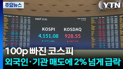 100p 빠진 코스피...외국인·기관 매도에 2% 넘게 급락 / YTN