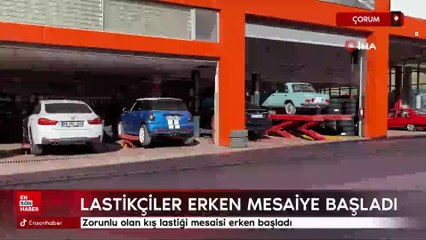 Çorum'da kış lastiği mesaisi erken başladı