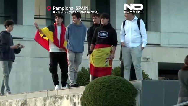 Clashes erupt between police and protesters at far-right event in Pamplona