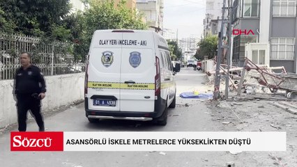 Asansörlü iskele metrelerce yükseklikten düştü: 1 ölü, 1 ağır yaralı