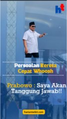 Persoal Kereta Cepat Whoosh, Prabowo : Saya Akan Tanggung Jawab