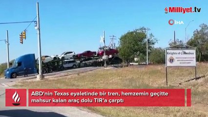 Hemzemin geçitte korkunç kaza: Tren, araç dolu tırı hurdaya çevirdi!