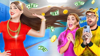 Rich Girl’s First Day at a Poor School: Poor, Rich and Giga Rich Students!