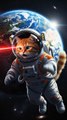 Cat in Space 🚀🐱 | Humanoid White Cat Exploring the Universe 🌌