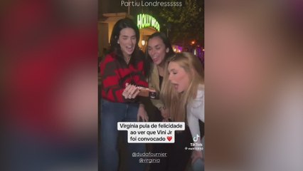 La reacción de la novia de Vinicius a su convocatoria con Brasil