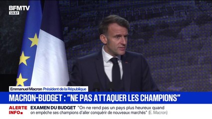 Budget: "On ne grandit pas un pays en attaquant ses champions", déclare Emmanuel Macron