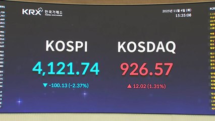 코스피, 닷새 만에 하락세로...2.4% 하락해 4,120대 후퇴 / YTN