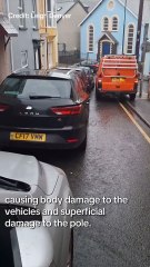 Aberystwyth residents enraged as cars damaged on new telegraph pole