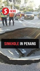 Sinkhole appears in Bayan Lepas, nearby roads closed
