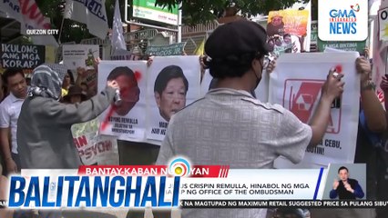 Convoy ni Ombudsman Jesus Crispin Remulla, hinabol ng mga nagkilos-protesta sa harap ng Office of the Ombudsman | Balitanghali