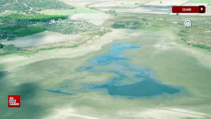 İzmir'de Belevi Gölü, yaşanan kuraklık nedeniyle alarm veriyor
