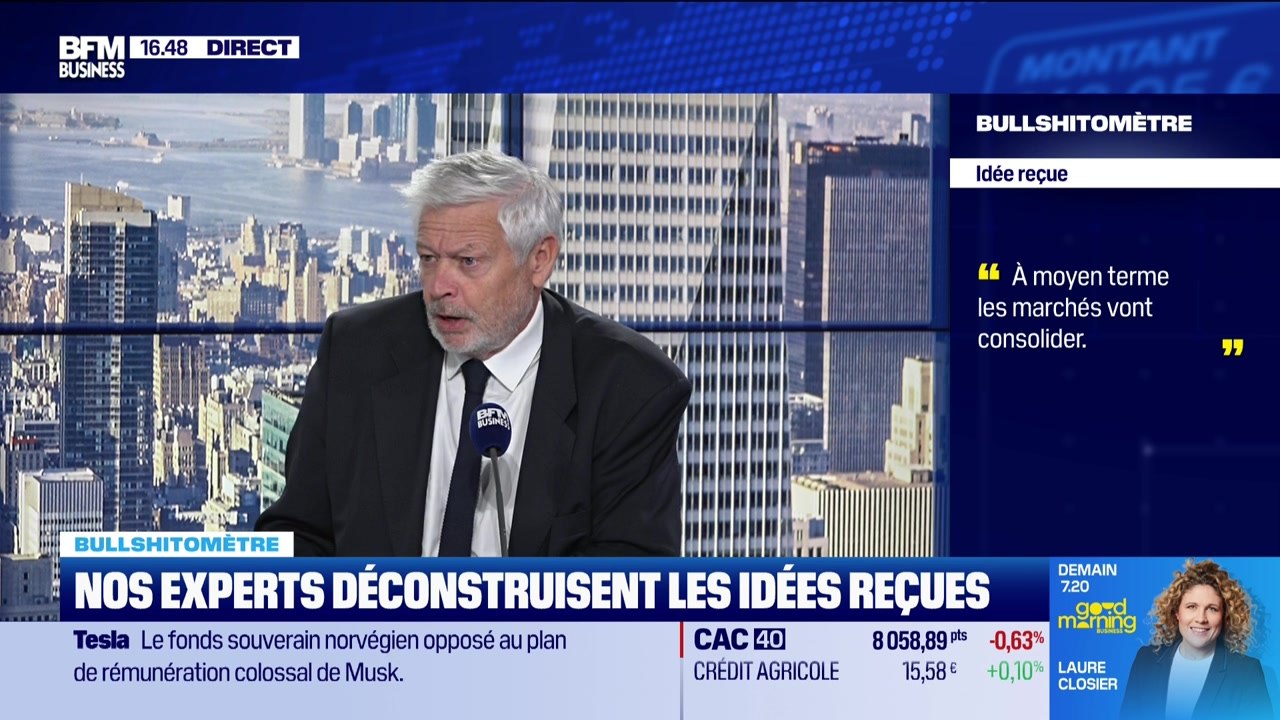 Bullshitomètre : « À moyen terme, les marchés vont consolider » - FAUX répond Franklin Pichard - 04/11