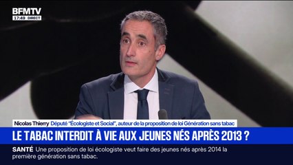 Nicolas Thierry, député, souhaite proposer une loi qui interdirait la vente de tabac pour toute personne née après le 1er janvier 2014, même si elle est majeure