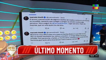 Marcelo Tinelli habló del escándalo en su familia tras el duro posteo de Juanita Tinelli: "Momento muy difícil"