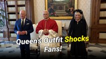 Royal Fans Say Queen Camilla's Stylist Secretly 'Loves Princess Diana' After She Wears A 'Scary' All-Black Outfit And Veil To Meet The Pope: 'Looking Like The Grim Reaper'