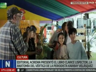Caracas | Periodista Karibay Velásquez presentó su libro "Clarice Lispector: La anatomía del vértigo"