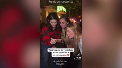 (VIDEO) La viral reacción de la novia de Vinicius a su convocatoria con Brasil