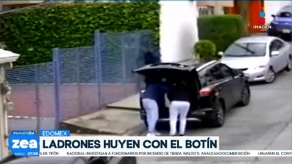 Ladrones son captados cargando el botín de un robo a una casa habitación en Naucalpan