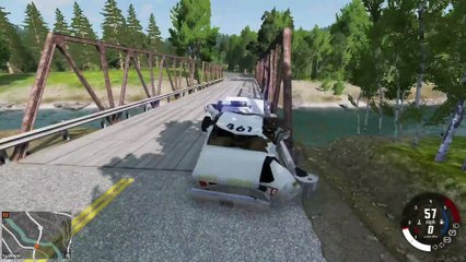 Police chase crashes and fails (BeamNG Drive)
