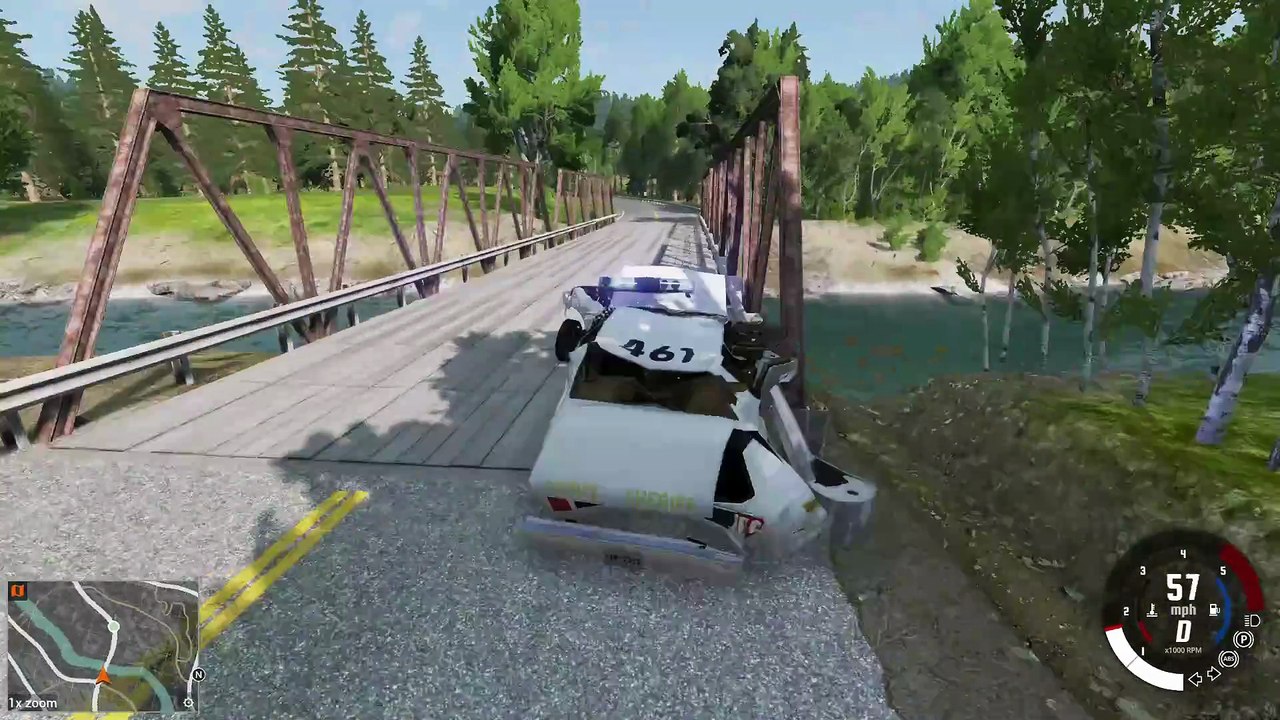 Police chase crashes and fails (BeamNG Drive)