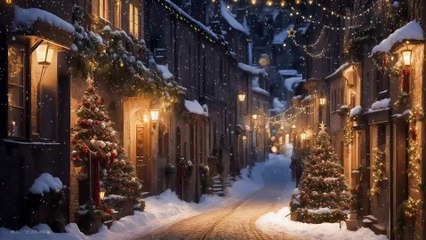 The wonderful Christmas atmospheres among the alleys under the snow