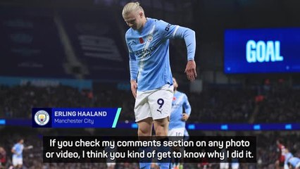 Haaland reveals inspiration for robot celebration