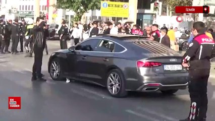 İzmir'de silahlı saldırı anı