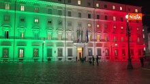 4 Novembre, Palazzo Chigi illuminato con il tricolore per la Festa delle Forze Armate