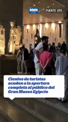 Cientos de turistas acuden a la apertura completa al público del Gran Museo Egipcio