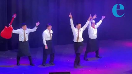 Crew members bust a move in cruise talent show