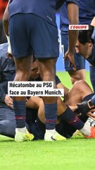 Touché à la cheville gauche, Achraf Hakimi sort, tout Ousmane Dembélé lors de PSG - Bayern Munich - Foot - Ligue des champions