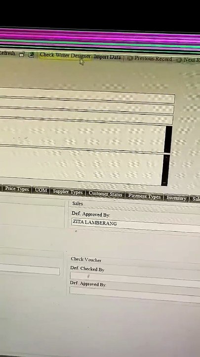 How to edit check form on inventory system