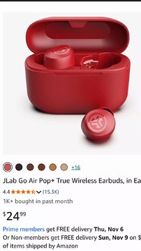 New .JLab Go Air Pop+ True Wireless Earbuds, in Ear Headphones, Bluetooth Earphones, 35H Playtime Ear Buds, Bluetooth