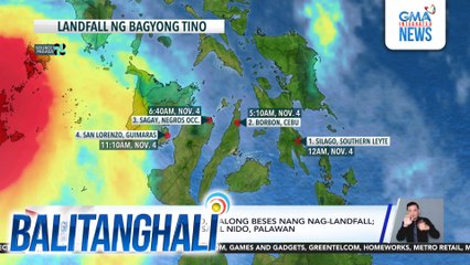PAGASA - Bagyong Tino, walong beses nang nag-landfall; huling nag-landfall sa El Nido, Palawan | Balitanghali