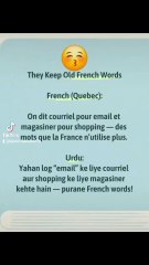 They Keep Old French WordsFrench (Quebec):On dit courriel pour email et magasiner pour shopping — des mots que la France n’utilise plus. 😆English:They use courriel for email and magasiner for shopping — words old France no longer uses.
