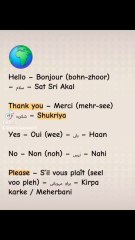 Most common multilingual greetings in french with roman pronunciation#vocabulary #learnfrench #learnenglish #learnpunjabi #learnhindi #learnurdu