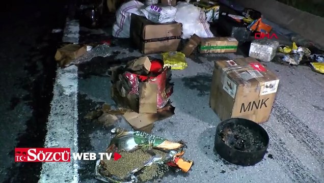 Kuzey Marmara Otoyolu’nda seyir halindeki kamyon alev aldı