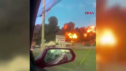 Dev kargo uçağı havalandıktan sonra yere çakıldı; kaza anı kamerada!