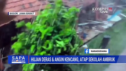 Atap Bangunan SMKN 1 Gunung Putri Ambruk Diterjang Hujan Badai, Siswa Panik Keluar Kelas