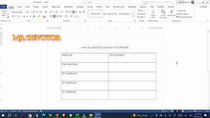 MS Word Tutorial: How to Type Dot (·) Symbol